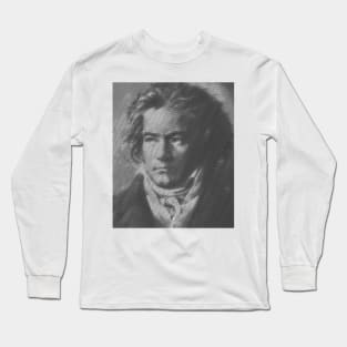 Beethoven Portrait Formed By Lines Long Sleeve T-Shirt